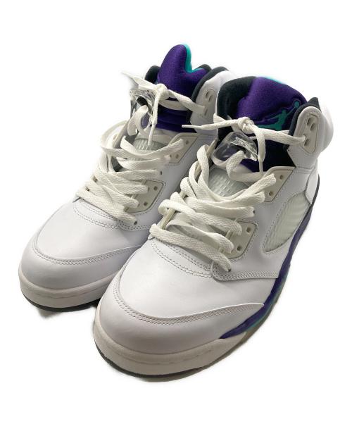 NIKE（ナイキ）NIKE (ナイキ) AIR JORDAN 5 RETRO ホワイト×パープル サイズ:28cmの古着・服飾アイテム