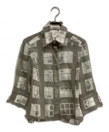 CHANEL（シャネル）の古着「ウィンドウズラインシアーシャツ」｜グレー