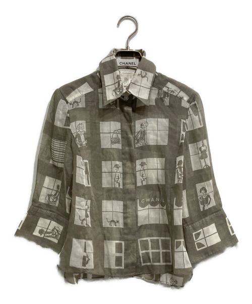 CHANEL（シャネル）CHANEL (シャネル) ウィンドウズラインシアーシャツ グレー サイズ:不明の古着・服飾アイテム