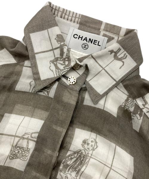 CHANEL（シャネル）CHANEL (シャネル) ウィンドウズラインシアーシャツ グレー サイズ:不明の古着・服飾アイテム