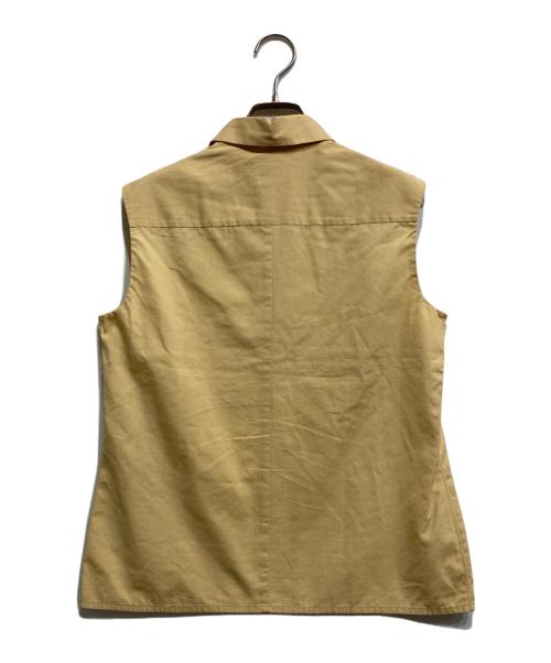 CHANEL（シャネル）CHANEL (シャネル) ノースリーブフリルブラウス イエローベージュ サイズ:38の古着・服飾アイテム