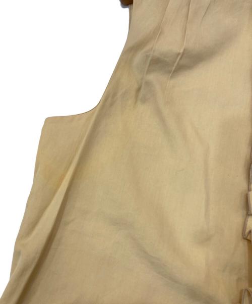 CHANEL（シャネル）CHANEL (シャネル) ノースリーブフリルブラウス イエローベージュ サイズ:38の古着・服飾アイテム