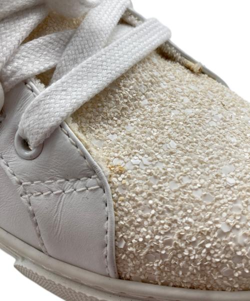 MIU MIU（ミュウミュウ）MIU MIU (ミュウミュウ) グリッターハイカットスニーカー ホワイト サイズ:38 1/2の古着・服飾アイテム