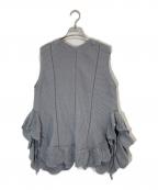 IENA LA BOUCLEイエナ ラ ブークル）の古着「ピンタックレースノースリーブブラウス」｜ブルー