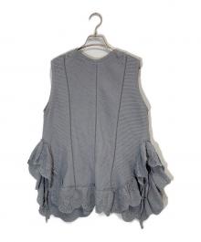 IENA LA BOUCLE（イエナ ラ ブークル）の古着「ピンタックレースノースリーブブラウス」｜ブルー