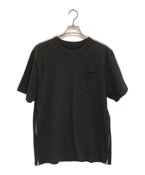 sacai（サカイ）sacai (サカイ) Side Zip Cotton T-Shirt ブラック サイズ:4の古着・服飾アイテム