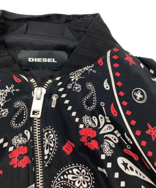 DIESEL（ディーゼル）DIESEL (ディーゼル) ペイズリー柄レーヨンジャケット レッド サイズ:XXSの古着・服飾アイテム