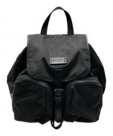 GUCCI（グッチ）の古着「GGナイロン ナイロン×レザー バックパック」｜ブラック