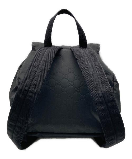 GUCCI（グッチ）GUCCI (グッチ) GGナイロン ナイロン×レザー バックパック ブラックの古着・服飾アイテム