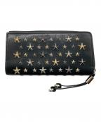 JIMMY CHOOジミーチュウ）の古着「スタッズLジップウォレット」｜ブラック