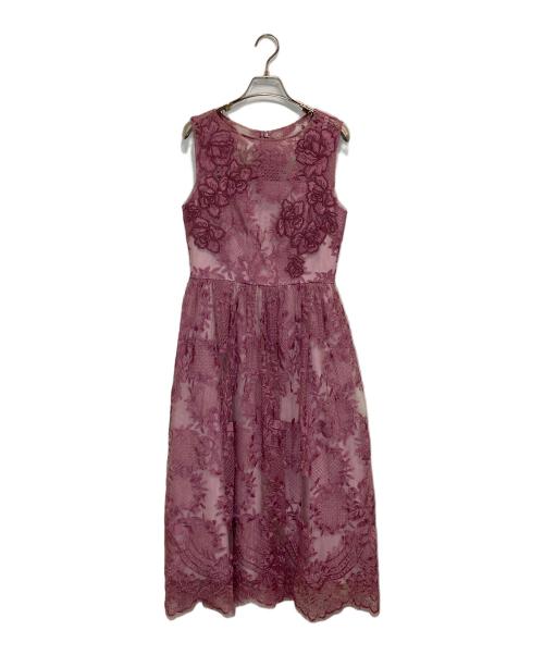 GRACE CONTINENTAL（（グレースコンチネンタル）GRACE CONTINENTAL (（グレースコンチネンタル) トリミングレースワンピース ピンク サイズ:36の古着・服飾アイテム