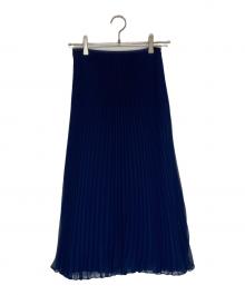 POLO RALPH LAUREN（ポロ・ラルフローレン）の古着「サテンプリーツスカート」｜ネイビー