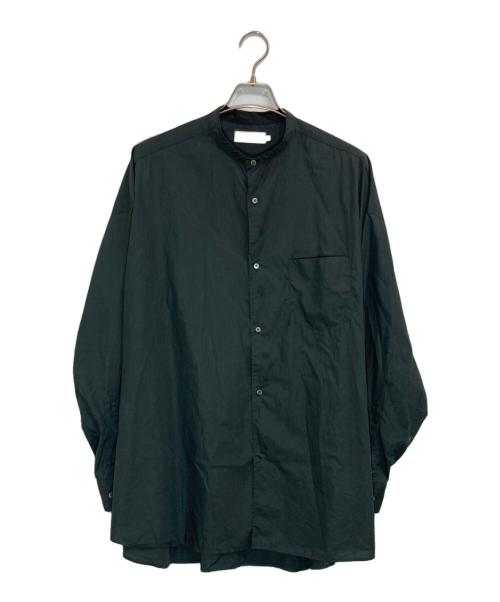 Graphpaper（グラフペーパー）Graphpaper (グラフペーパー) Broad L/S Oversized Band Collar Shirt ブラック サイズ:2の古着・服飾アイテム