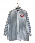 DIESELディーゼル）の古着「C-BRUCE ストライプシャツ」｜ブルー