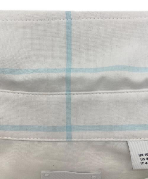 BURBERRY（バーバリー）BURBERRY (バーバリー) ロゴデザインチェックシャツ ホワイト×ブルー サイズ:42の古着・服飾アイテム
