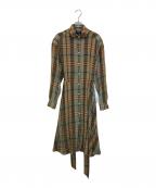 POLO RALPH LAURENポロ・ラルフローレン）の古着「チェックネルシャツワンピース」｜ブラウン×グリーン