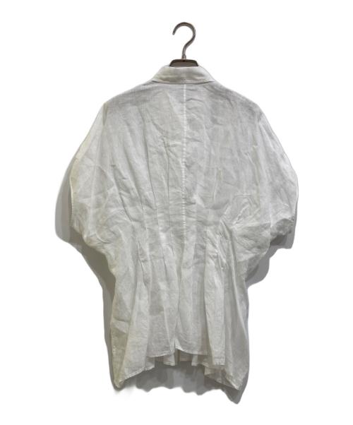 23区（ニジュウサンク）23区 (ニジュウサンク) LIBECOリネン タック デザイン シャツ ホワイト サイズ:38の古着・服飾アイテム