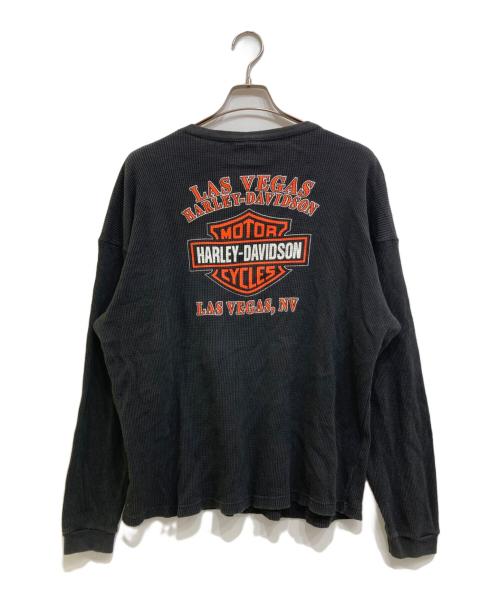 HARLEY-DAVIDSON（ハーレーダビッドソン）HARLEY-DAVIDSON (ハーレーダビッドソン) ロゴサーマルカットソー ブラック サイズ:XLの古着・服飾アイテム
