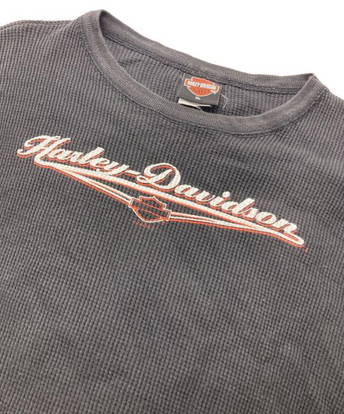 HARLEY-DAVIDSON（ハーレーダビッドソン）HARLEY-DAVIDSON (ハーレーダビッドソン) ロゴサーマルカットソー ブラック サイズ:XLの古着・服飾アイテム