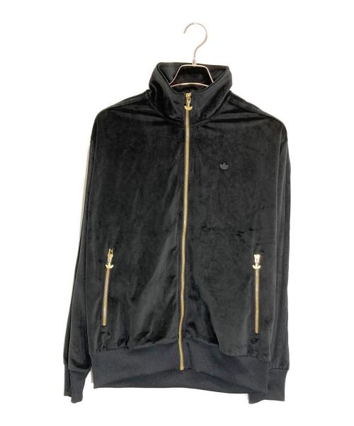 adidas（アディダス）adidas (アディダス) ベロアトラックジャケット ブラックの古着・服飾アイテム
