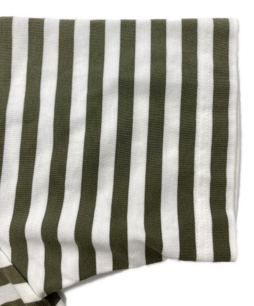 Barbour（バブアー）Barbour (バブアー) ボーダーTシャツ ホワイト×オリーブ サイズ:-の古着・服飾アイテム