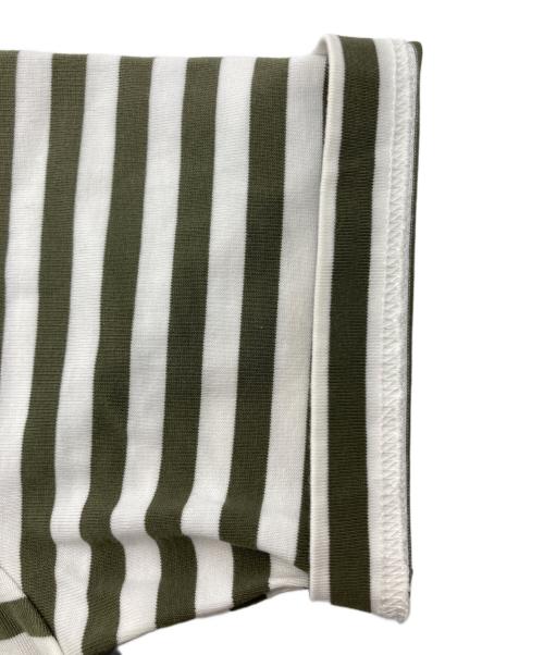 Barbour（バブアー）Barbour (バブアー) ボーダーTシャツ ホワイト×オリーブ サイズ:-の古着・服飾アイテム