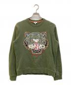 KENZOケンゾー）の古着「タイガー刺繍スウェット」｜オリーブ