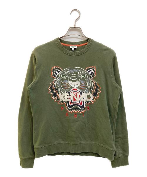KENZO（ケンゾー）KENZO (ケンゾー) タイガー刺繍スウェット オリーブ サイズ:Ｓの古着・服飾アイテム