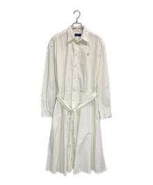 POLO RALPH LAUREN（ポロ・ラルフローレン）の古着「ベルテッド コットン オックスフォード シャツドレス」｜ホワイト