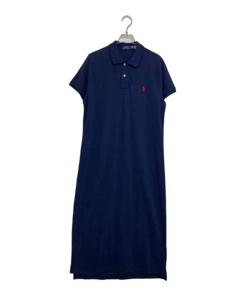 POLO RALPH LAUREN（ポロ・ラルフローレン）POLO RALPH LAUREN (ポロ・ラルフローレン) コットン メッシュ ポロドレス ネイビー サイズ:Ｌの古着・服飾アイテム