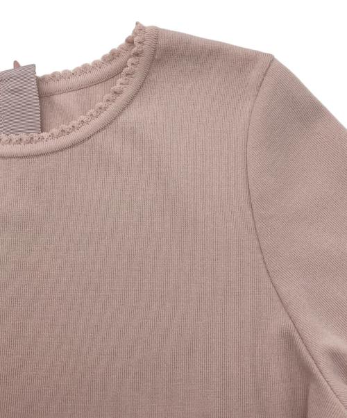 Jolie mignon（ジョリ―ミニョン）Jolie mignon (ジョリ―ミニョン) ふくれオーガンジー ふんわりティアード ドッキングワンピース ピンク サイズ:40の古着・服飾アイテム