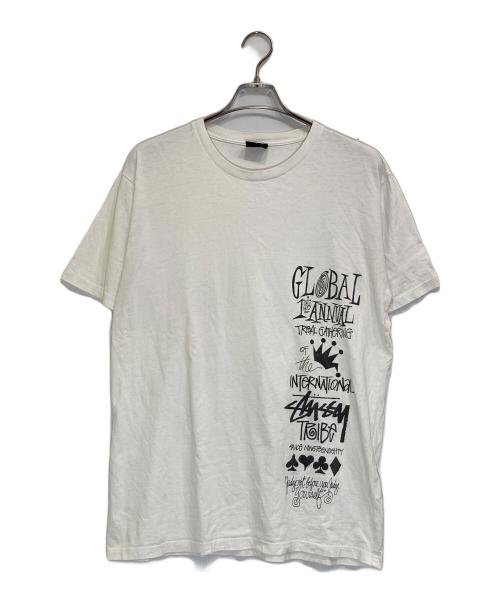 stussy（ステューシー）stussy (ステューシー) プリントTシャツ ホワイト サイズ:Lの古着・服飾アイテム