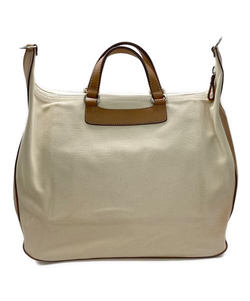 Daniel&Bob（ダニエル＆ボブ）Daniel&Bob (ダニエル＆ボブ) ペルセオ キャンバス×レザー切替2WAYトートバッグ ブラウン×ベージュの古着・服飾アイテム