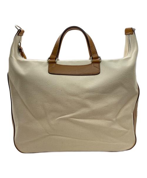 Daniel&Bob（ダニエル＆ボブ）Daniel&Bob (ダニエル＆ボブ) ペルセオ キャンバス×レザー切替2WAYトートバッグ ブラウン×ベージュの古着・服飾アイテム