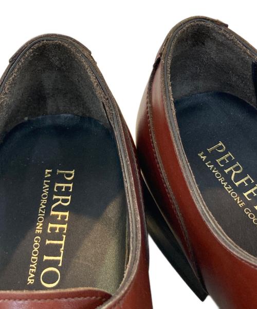 Perfetto（ペルフェット）perfetto (ペルフェット) Uチップレザーシューズ ブラウン サイズ:7の古着・服飾アイテム