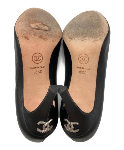CHANEL（シャネル）CHANEL (シャネル) ヒールココマークパンプス ブラック サイズ:36 1/2の古着・服飾アイテム