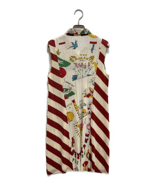 PLEATS PLEASE（プリーツプリーズ）PLEATS PLEASE (プリーツプリーズ) 総柄プリーツワンピース アイボリー サイズ:3の古着・服飾アイテム