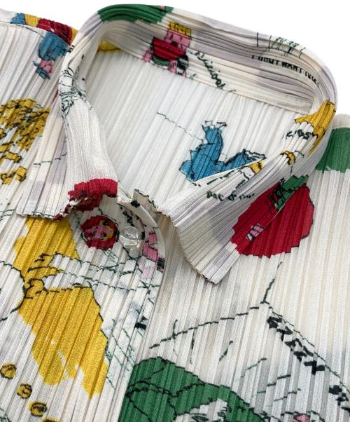 PLEATS PLEASE（プリーツプリーズ）PLEATS PLEASE (プリーツプリーズ) 総柄プリーツワンピース アイボリー サイズ:3の古着・服飾アイテム