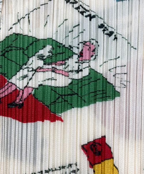 PLEATS PLEASE（プリーツプリーズ）PLEATS PLEASE (プリーツプリーズ) 総柄プリーツワンピース アイボリー サイズ:3の古着・服飾アイテム