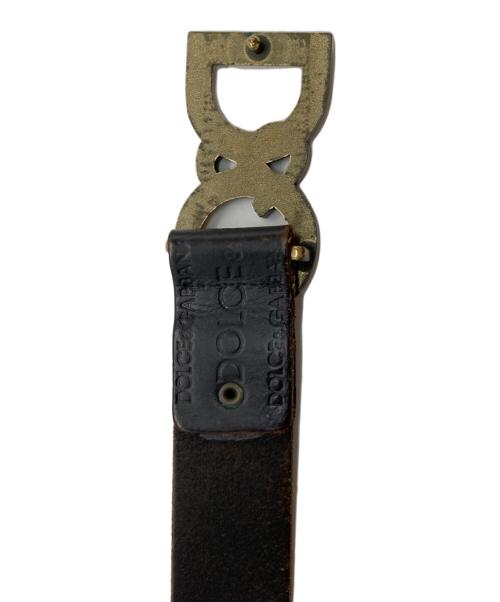 DOLCE & GABBANA（ドルチェ＆ガッバーナ）DOLCE & GABBANA (ドルチェ＆ガッバーナ) ロゴレザーベルト ブラウン サイズ:-の古着・服飾アイテム