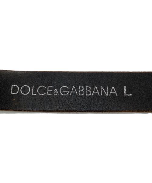 DOLCE & GABBANA（ドルチェ＆ガッバーナ）DOLCE & GABBANA (ドルチェ＆ガッバーナ) ロゴレザーベルト ブラウン サイズ:-の古着・服飾アイテム