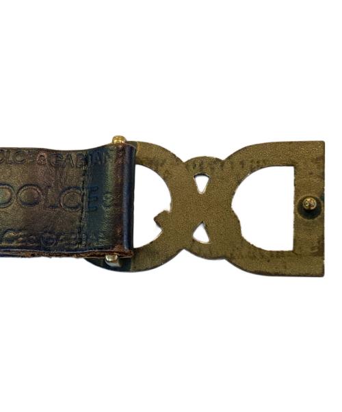 DOLCE & GABBANA（ドルチェ＆ガッバーナ）DOLCE & GABBANA (ドルチェ＆ガッバーナ) ロゴレザーベルト ブラウン サイズ:-の古着・服飾アイテム