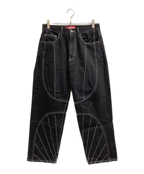 SUPREME（シュプリーム）SUPREME (シュプリーム) Radial Embroidered Loose Fit Jean ブラック サイズ:30の古着・服飾アイテム