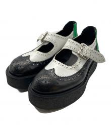 LIMI feu（リミフゥ）の古着「ウィングチップ プラットフォーム シューズ」｜ホワイト×ブラック