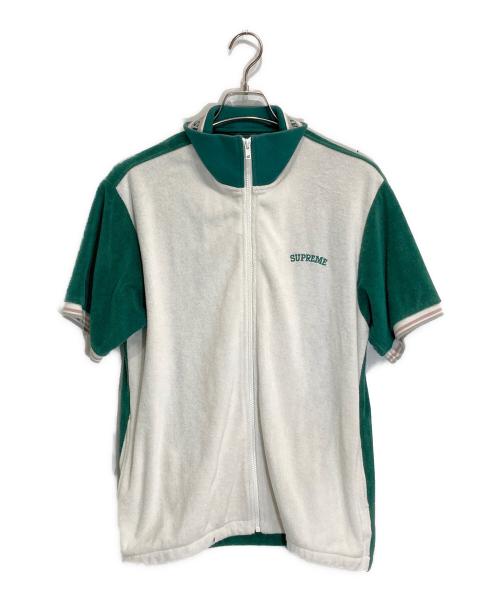 SUPREME（シュプリーム）SUPREME (シュプリーム) Terry S/S Zip Up グリーン×ホワイト サイズ:Mの古着・服飾アイテム
