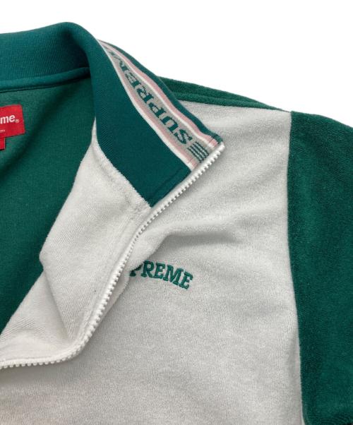 SUPREME（シュプリーム）SUPREME (シュプリーム) Terry S/S Zip Up グリーン×ホワイト サイズ:Mの古着・服飾アイテム