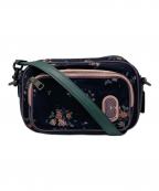 COACHコーチ）の古着「ナイロン コート フラワープリント ショルダーバッグ」｜ネイビー