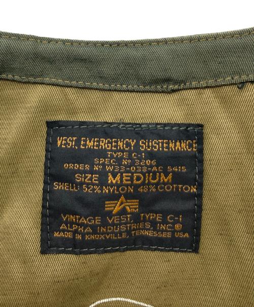 ALPHA（アルファ）ALPHA (アルファ) C-1/ミリタリーベスト オリーブ サイズ:Mの古着・服飾アイテム
