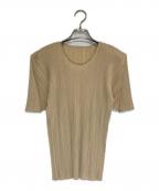 PLEATS PLEASEプリーツプリーズ）の古着「S/Sプリーツカットソー」｜ベージュ