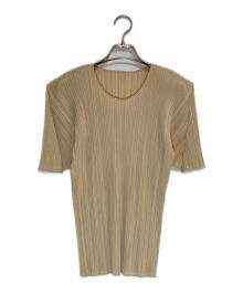 PLEATS PLEASE（プリーツプリーズ）の古着「S/Sプリーツカットソー」｜ベージュ